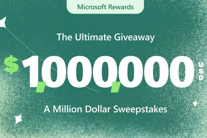 „Microsoft Rewards“: $1,000,000 loterija. Dalyvaukite neįtikėtiname žaidime!