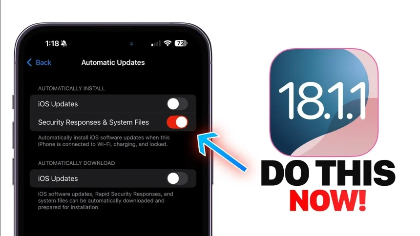 iOS 18.1.1 atnaujinkite dabar