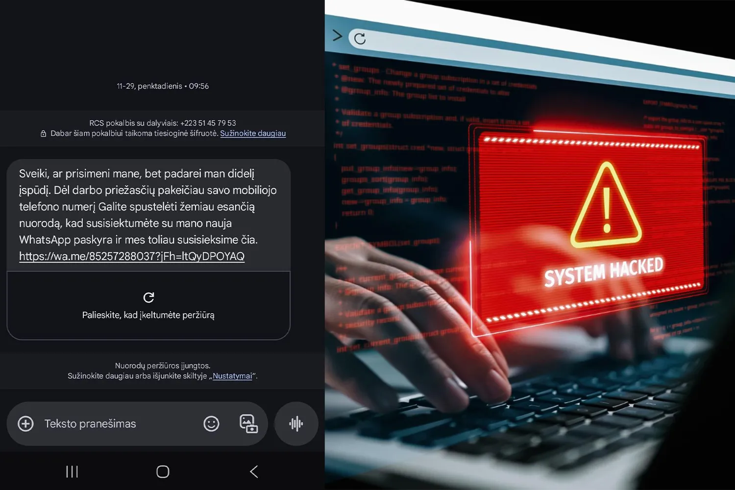SMS žinutės ir sukčiai