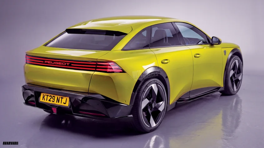 Peugeot 308 Fastback render rear 3 4