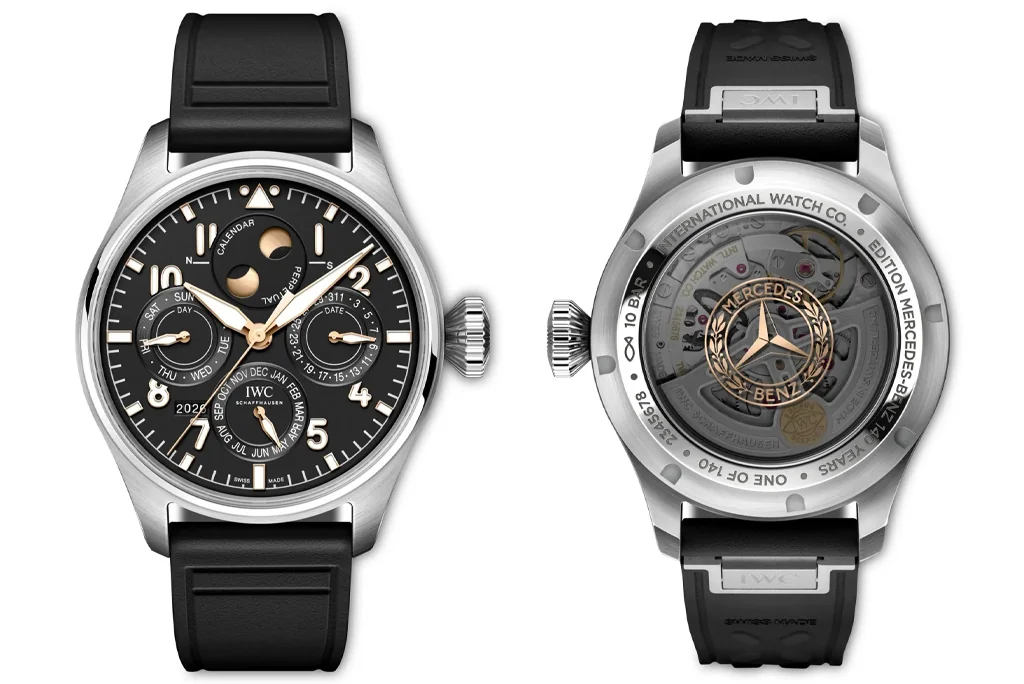 iwc big pilots watch perpetual calendar proset 140 years mercedesbenz 1 2465 3