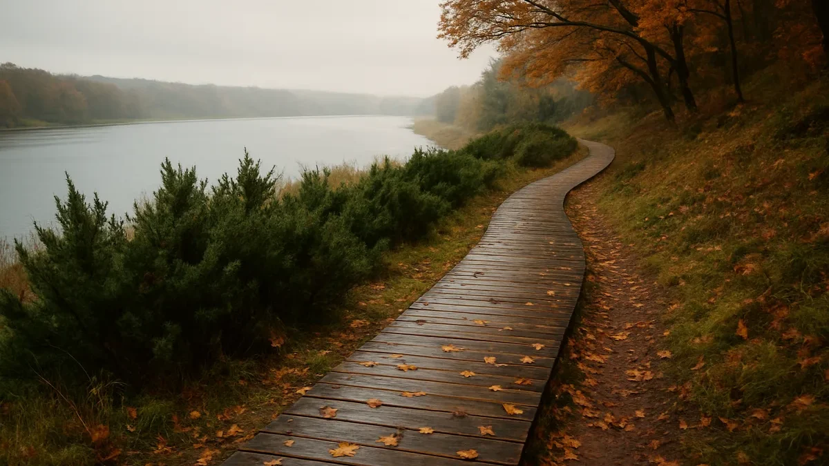 1,3 km Kadagių slėnio taką nuėjau po lietaus: žemėlapyje pažymėtas ruožas pasirodė esąs tik kelias į priekį