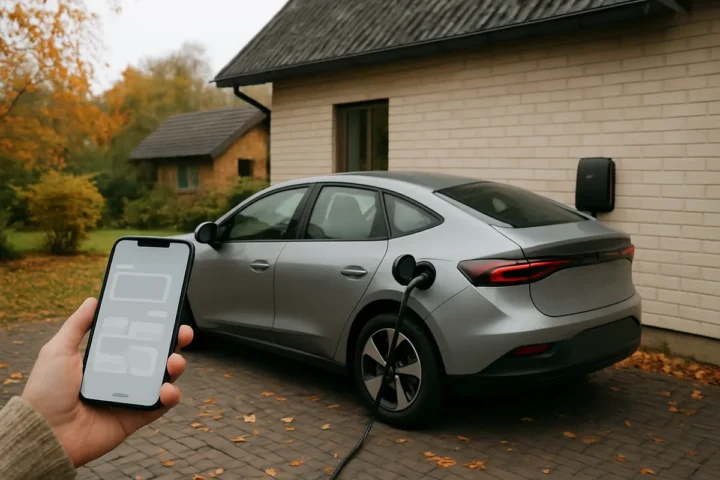 15 kWh elektromobilio įkrovimą perkėliau į pigesnes valandas: mano pavyzdyje per mėnesį lieka 11 €