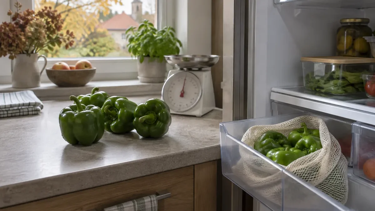 2 kg žalių paprikų nokinau namuose ir laikiau šaldytuve: po savaitės išmestas svoris kainavo 15 ct