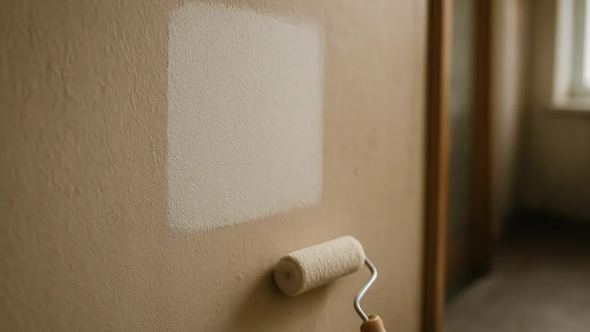 2 m² koridoriaus sieną perdažiau plaunamais dažais: po savaitės lopas neišsiskyrė