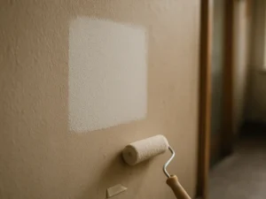 2 m² koridoriaus sieną perdažiau plaunamais dažais: po savaitės lopas neišsiskyrė