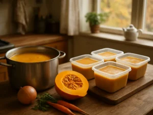 3 kg moliūgą paverčiau 8 vakarienėmis: mano sriubos porcija kainavo 73 ct, pirktinė – 2,44 €