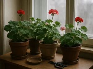 4 pelargonijas iš balkono perkeliu į vėsią, šviesią vietą: taip išsaugau jas kitam sezonui