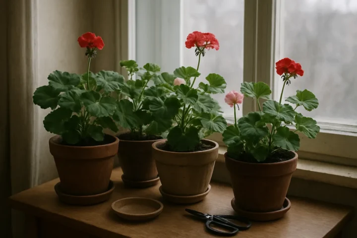 4 pelargonijas iš balkono perkeliu į vėsią, šviesią vietą: taip išsaugau jas kitam sezonui