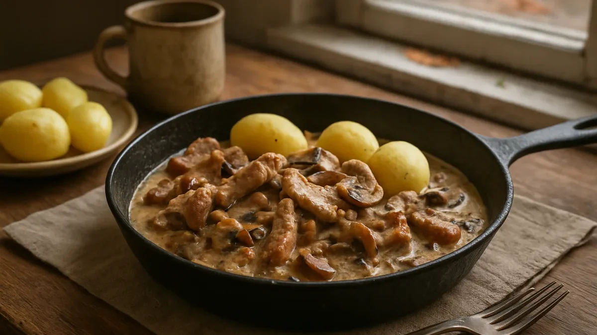 500 g sprandinę kepu su 250 g pievagrybių: už maždaug 8 € gaunu minkštą vakarienę