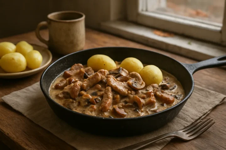 500 g sprandinę kepu su 250 g pievagrybių: už maždaug 8 € gaunu minkštą vakarienę