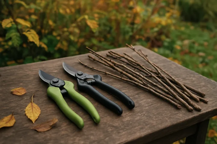 Dešimt 7 mm šakelių kirpau 24 € ergonominėmis žirklėmis: ranka pavargo mažiau nei su įprastomis genėjimo žirklėmis