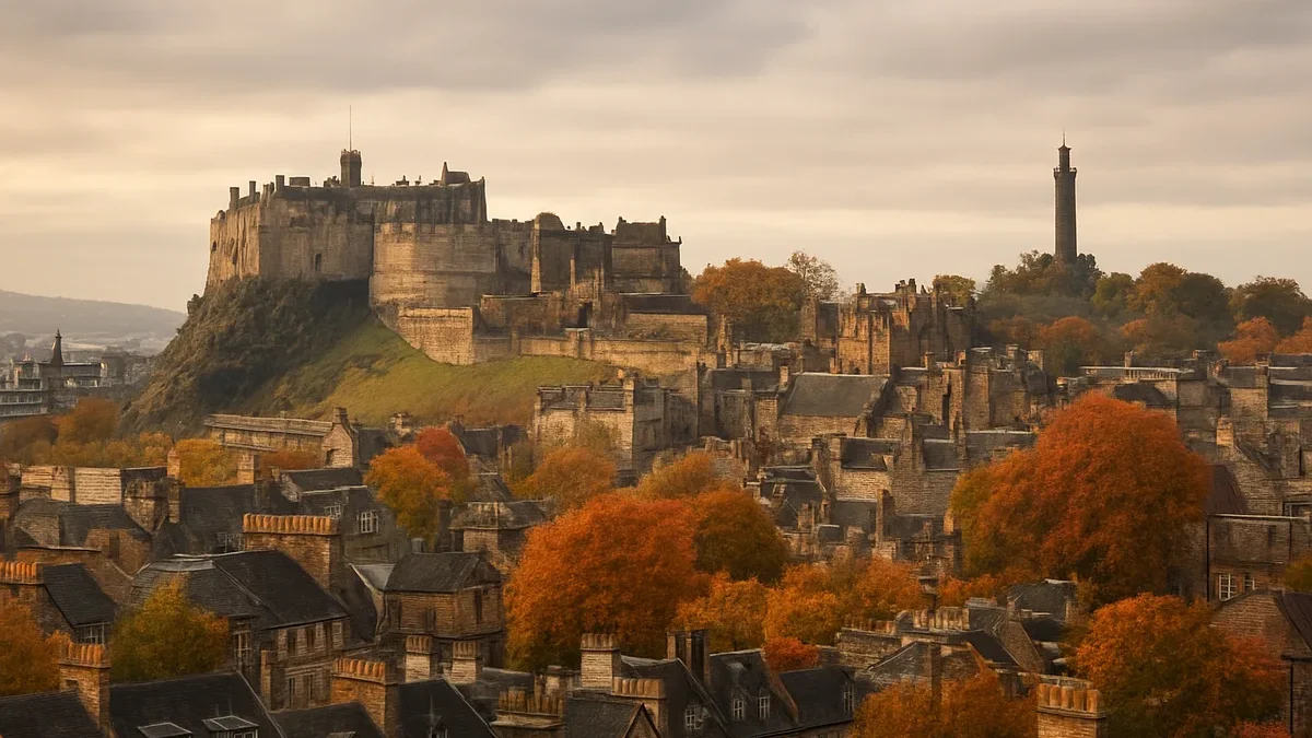 Edinburgo pilį ir Calton Hill sutalpinau į vieną šviesią dieną: spalio pabaigoje saulė leidžiasi apie 16.30