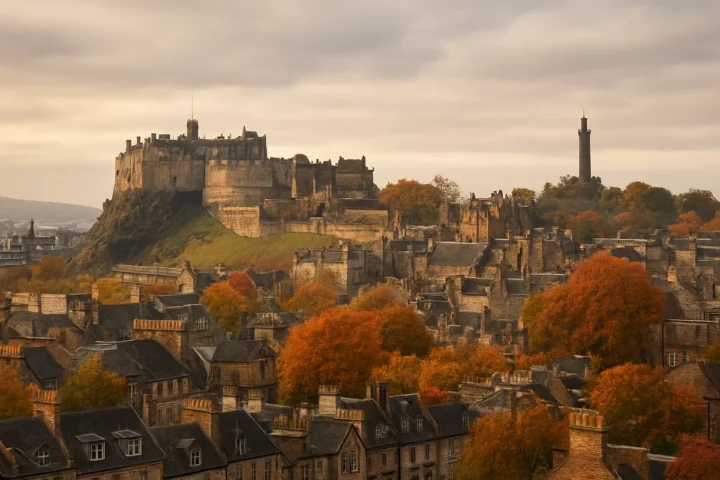 Edinburgo pilį ir Calton Hill sutalpinau į vieną šviesią dieną: spalio pabaigoje saulė leidžiasi apie 16.30