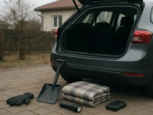 Į bagažinę susidedu 6 žiemos kelionės atsargas: sustojęs šalikelėje jų nebeieškau tamsoje