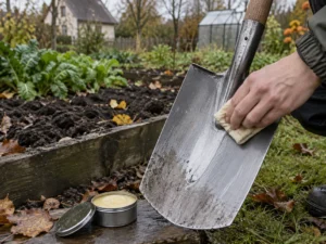 Kastuvą nuvalau ir 5–10 € įrankių vašku patepu: lysvėje tikrinu, ar žemė limpa mažiau