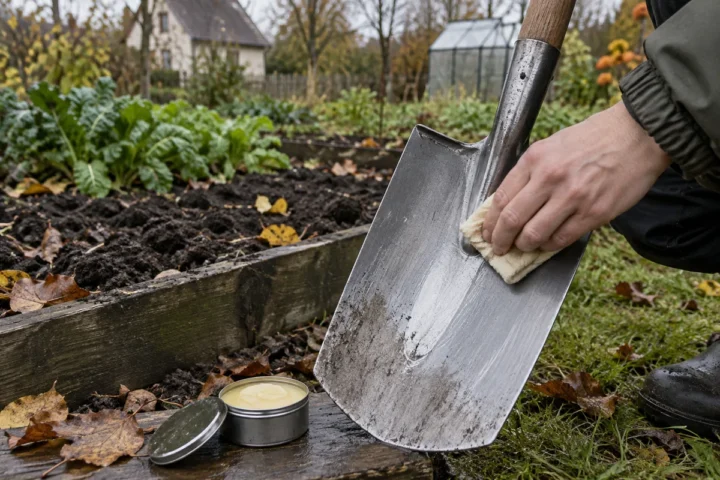 Kastuvą nuvalau ir 5–10 € įrankių vašku patepu: lysvėje tikrinu, ar žemė limpa mažiau
