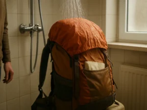 Kuprinės uždangalą 10 minučių bandžiau duše: po žygio Labanoro girioje turinys buvo sausas, kišenes pasiekiau ne iš karto