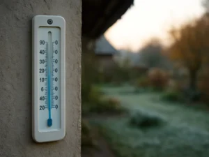 Lauko termometro rodmenis sutikrinu su šalnų pranešimais: suprantu, kada sakyti „šalna“, o kada – „šaltis