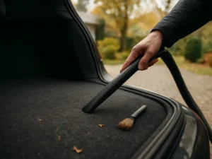 Po kelionės į kapines 12 eurų siauru antgaliu išsiurbiau bagažinės kilimą: žemių liko mažiau, nei tikėjausi
