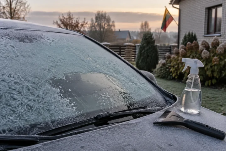 Stiklo atitirpiklį už 5,49 € išbandžiau prieš gremžtuką: purkštas plotas skaidrėjo per 1 min. 40 sek.