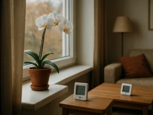 Už 24 € įsigijau du min.–maks. termometrus: savaitę lyginau orchidėjos palangę ir radau 2,4 °C skirtumą
