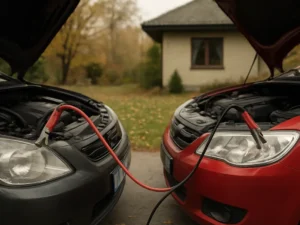 Užvedimo laidus už 20–40 € išbandau tarp abiejų šeimos automobilių: 3 metrai ne visada pasiekia