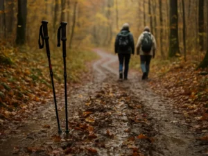Žygių lazdas išbandžiau Dūkštų take ant šlapių lapų: sukibimą nulėmė ne vien jų kaina